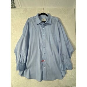 Oak Hill Mens Classic Fit Non-Iron Dress Shirt Light Blue 18.5 34/35 Long Sleeve